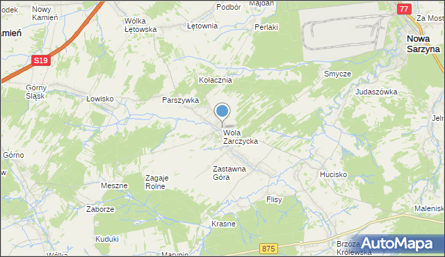 mapa Wola Zarczycka, Wola Zarczycka na mapie Targeo